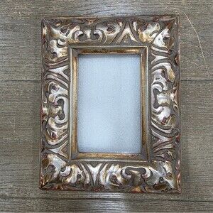 9.5x7.5 Chunky Ornate Silver Gold 3D Pattern Picture Frame